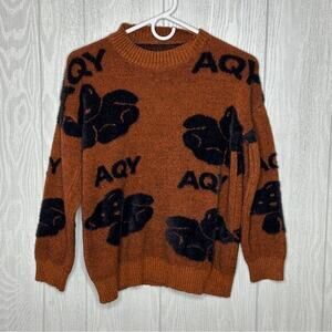 AQY‎ Brown and Black Bear sweater